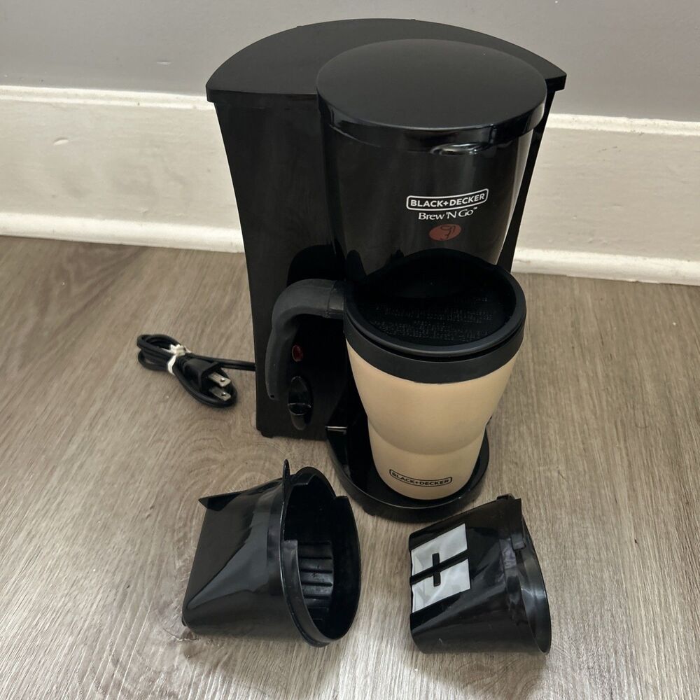 Black & Decker DCM18 Brew N Go Single Serve Coffee Maker w/ Filter & Travel Mug